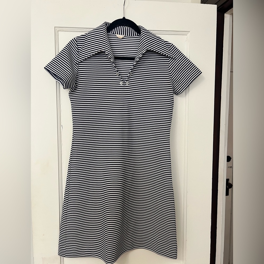 Vintage 70s Navy Stripe Dress